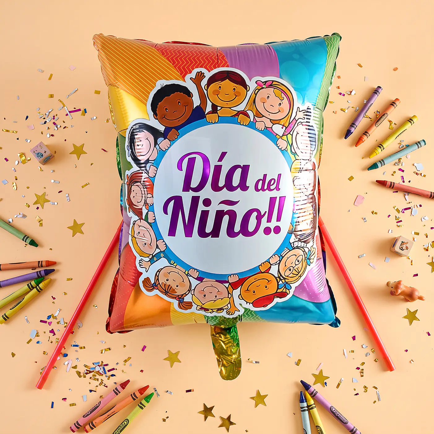 Globos feliz día del niño 60 cm con varillas 12 unidades 7