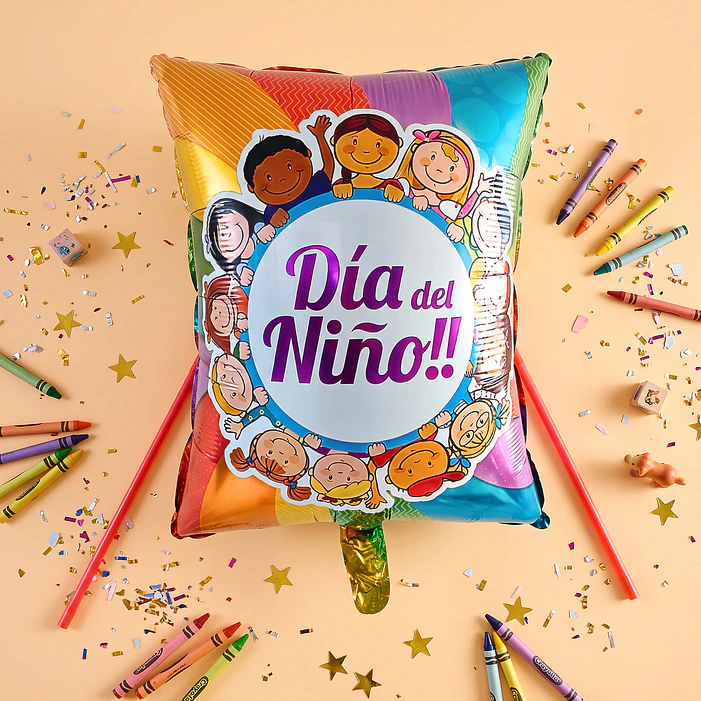 Globos feliz día del niño 60 cm con varillas 12 unidades 6