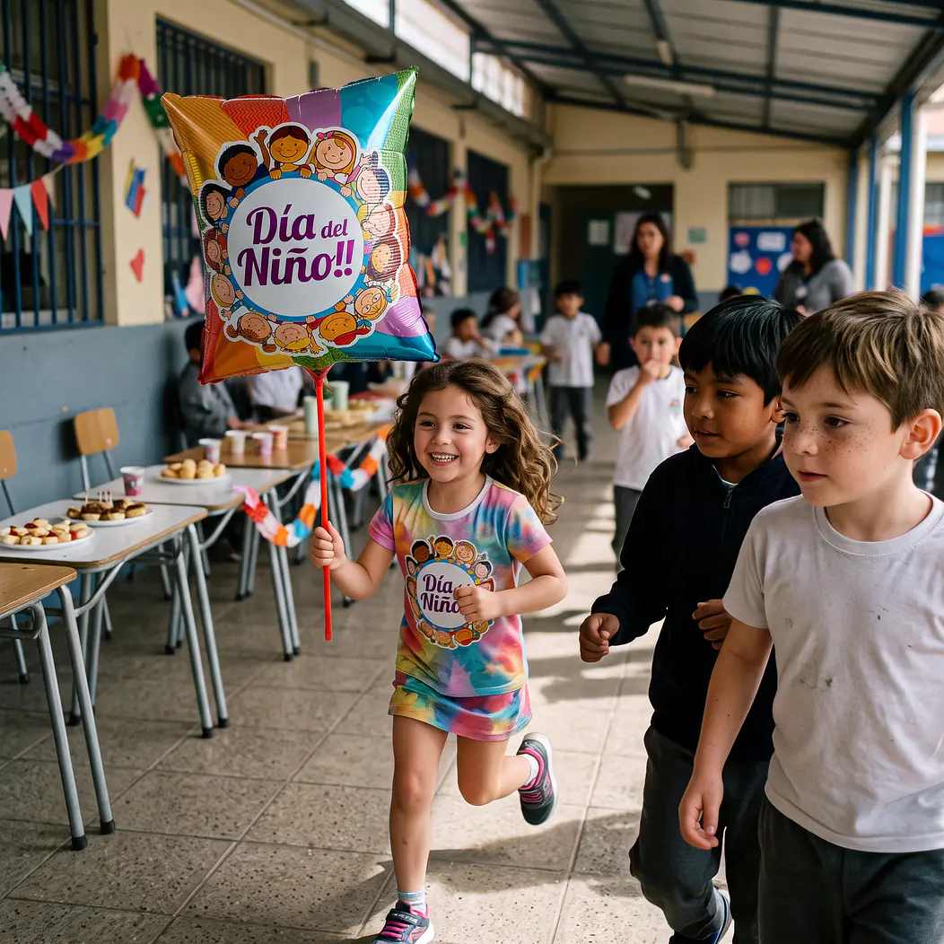 Globos feliz día del niño 60 cm con varillas 12 unidades 15