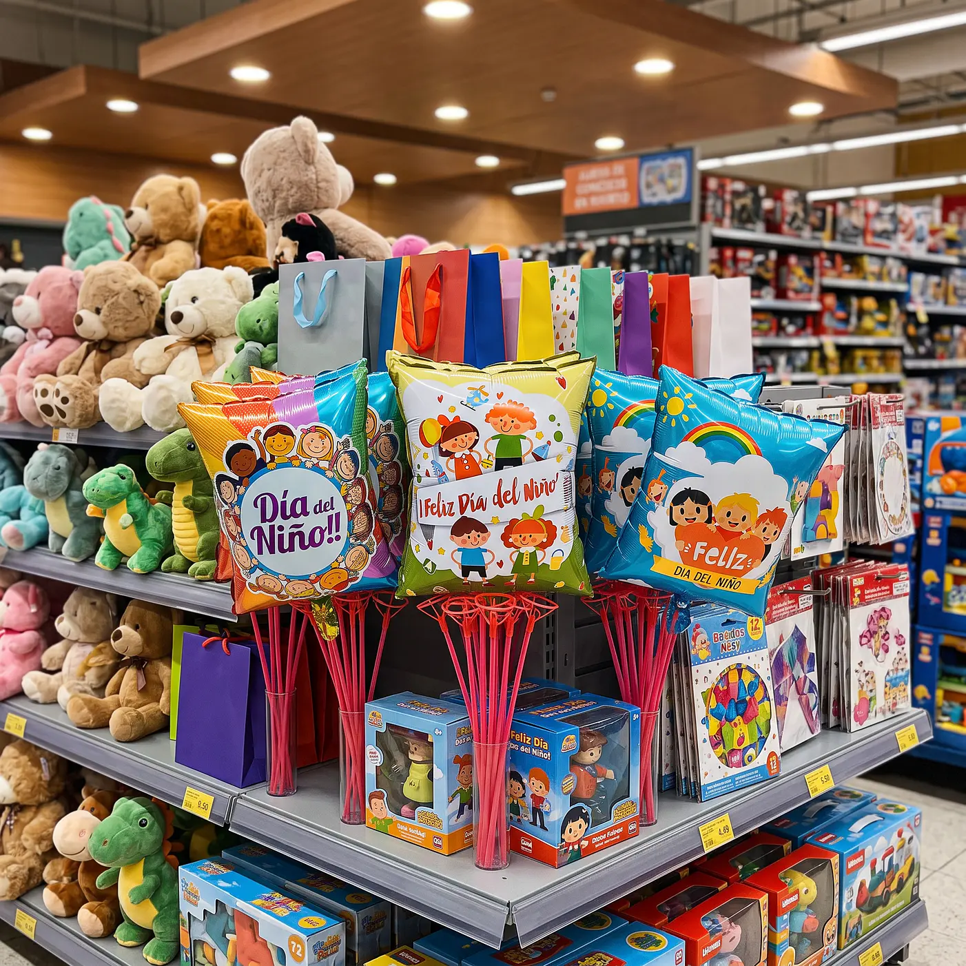 Globos feliz día del niño 60 cm con varillas 12 unidades 16