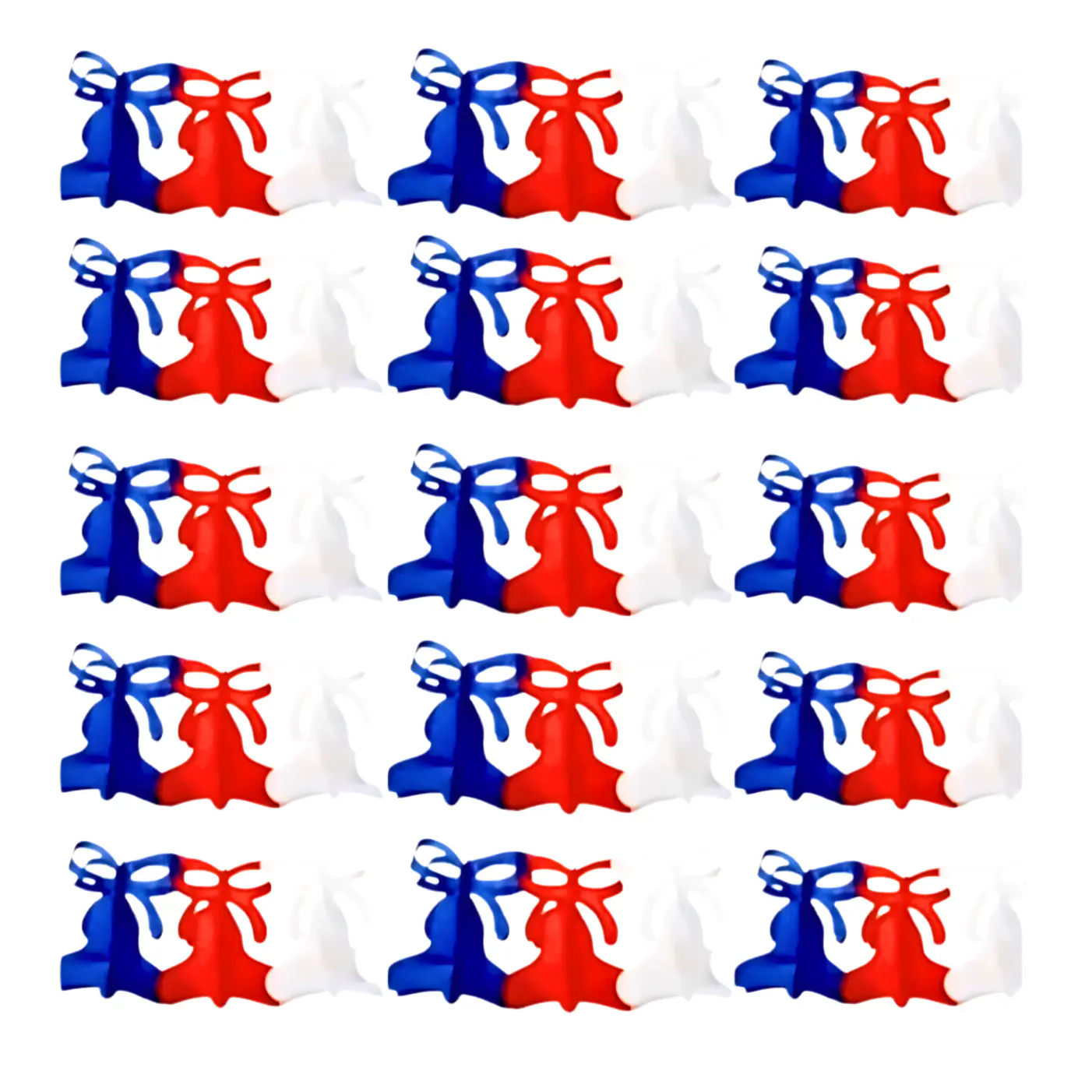 Pack 20 Guirnalda campana tricolor papel 2mt 5