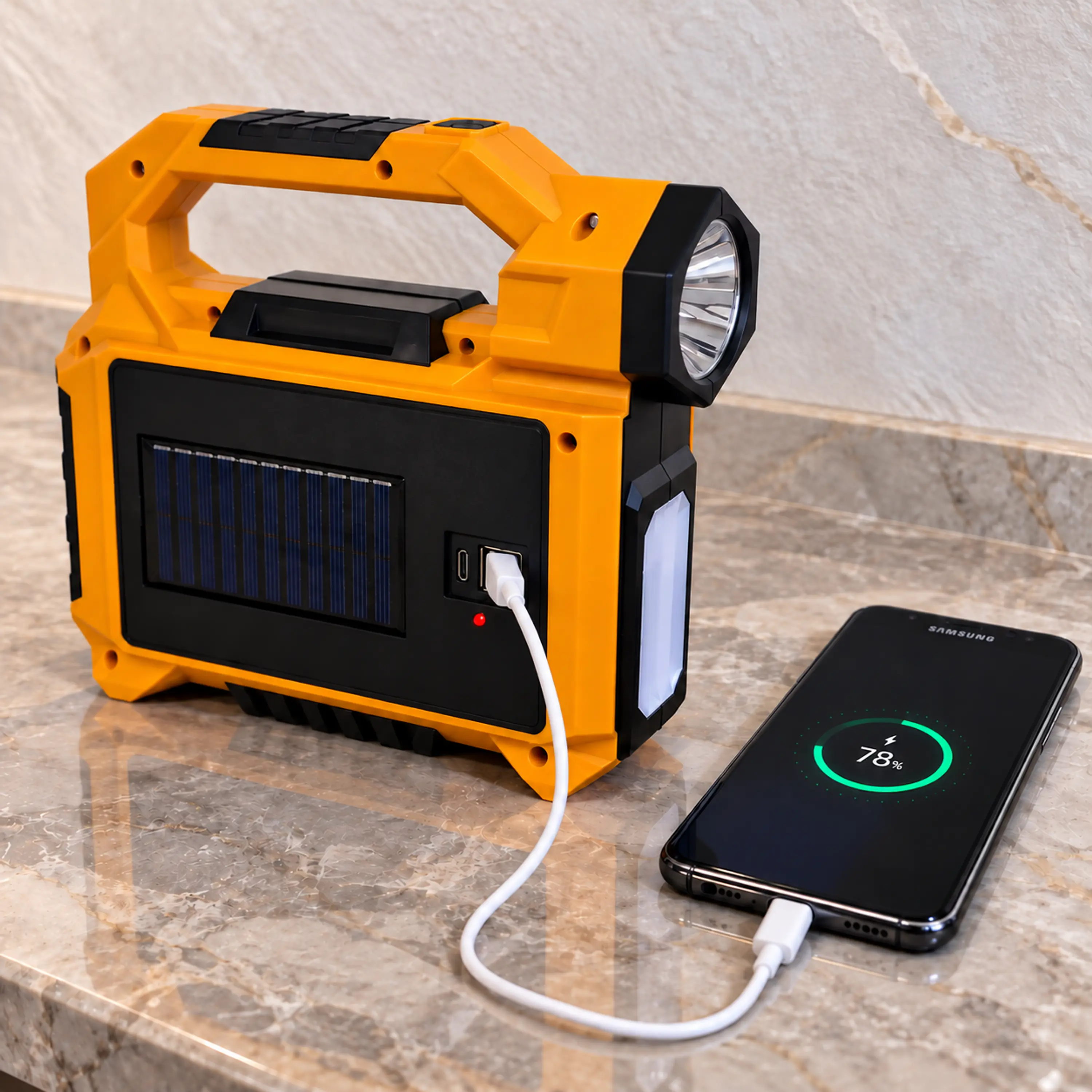 Linterna Solar Recargable Powerbank Camping y Emergencia 2