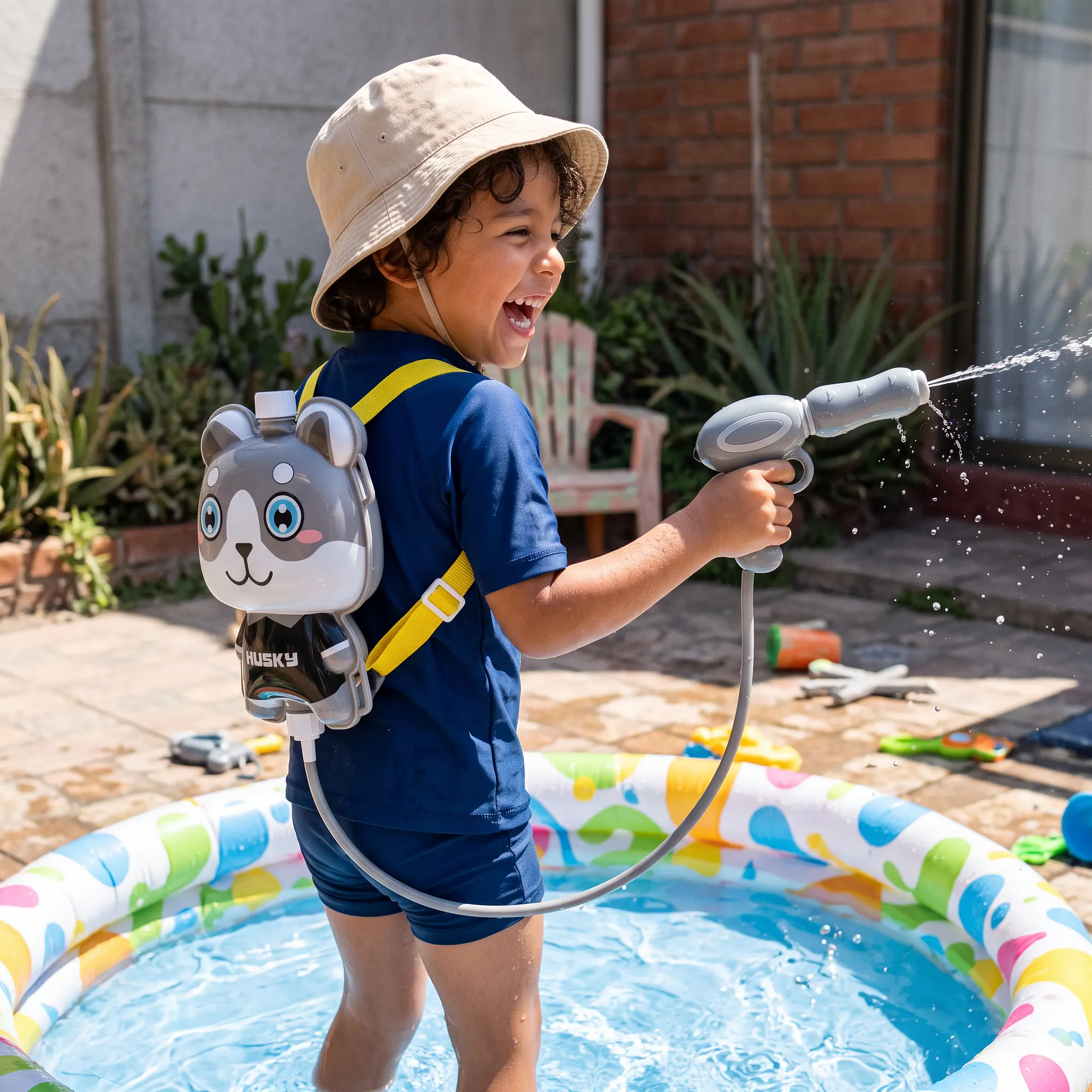 Mochila Lanza Agua para Niños con Pistola 1 Litro 10