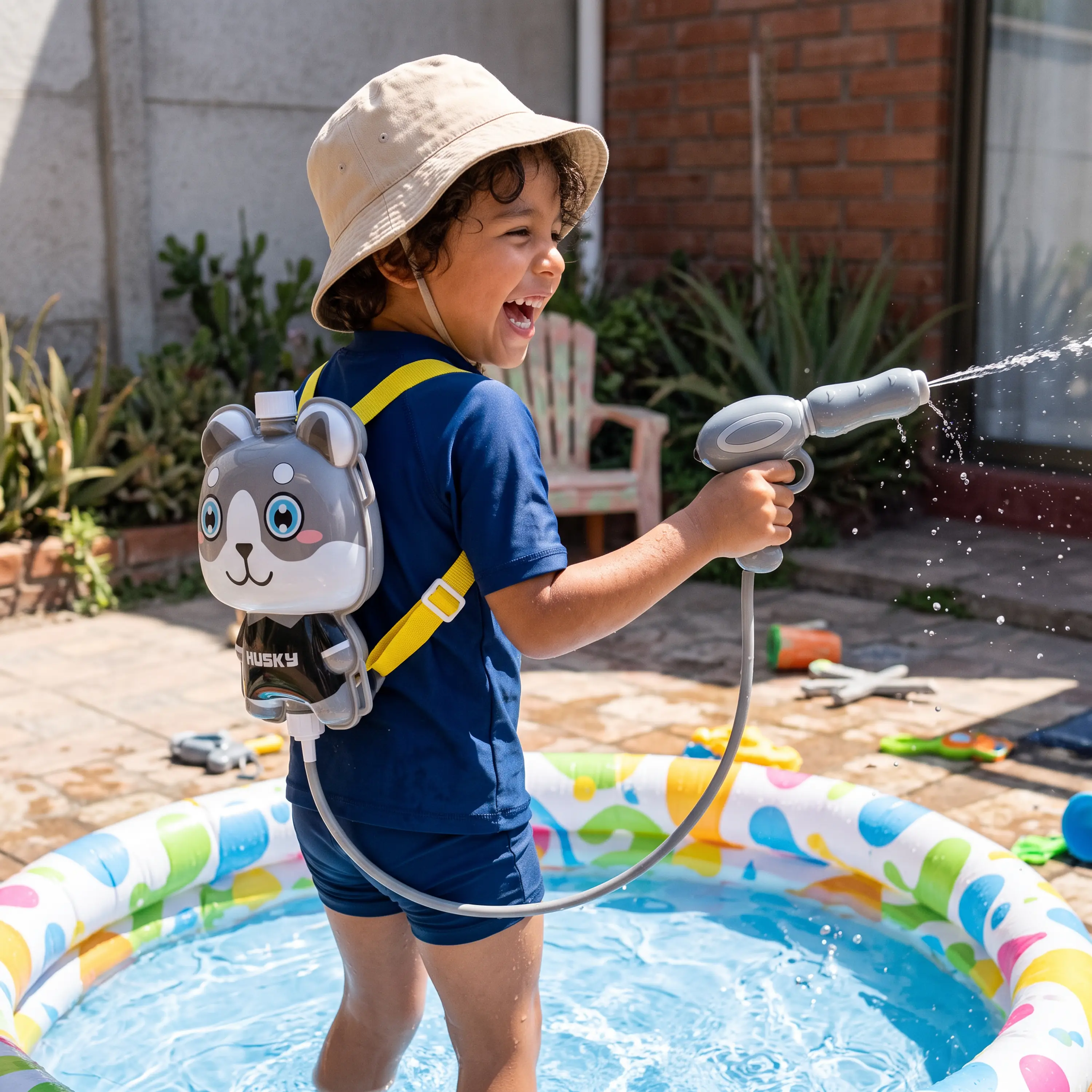 Mochila Lanza Agua para Niños con Pistola 1 Litro 10