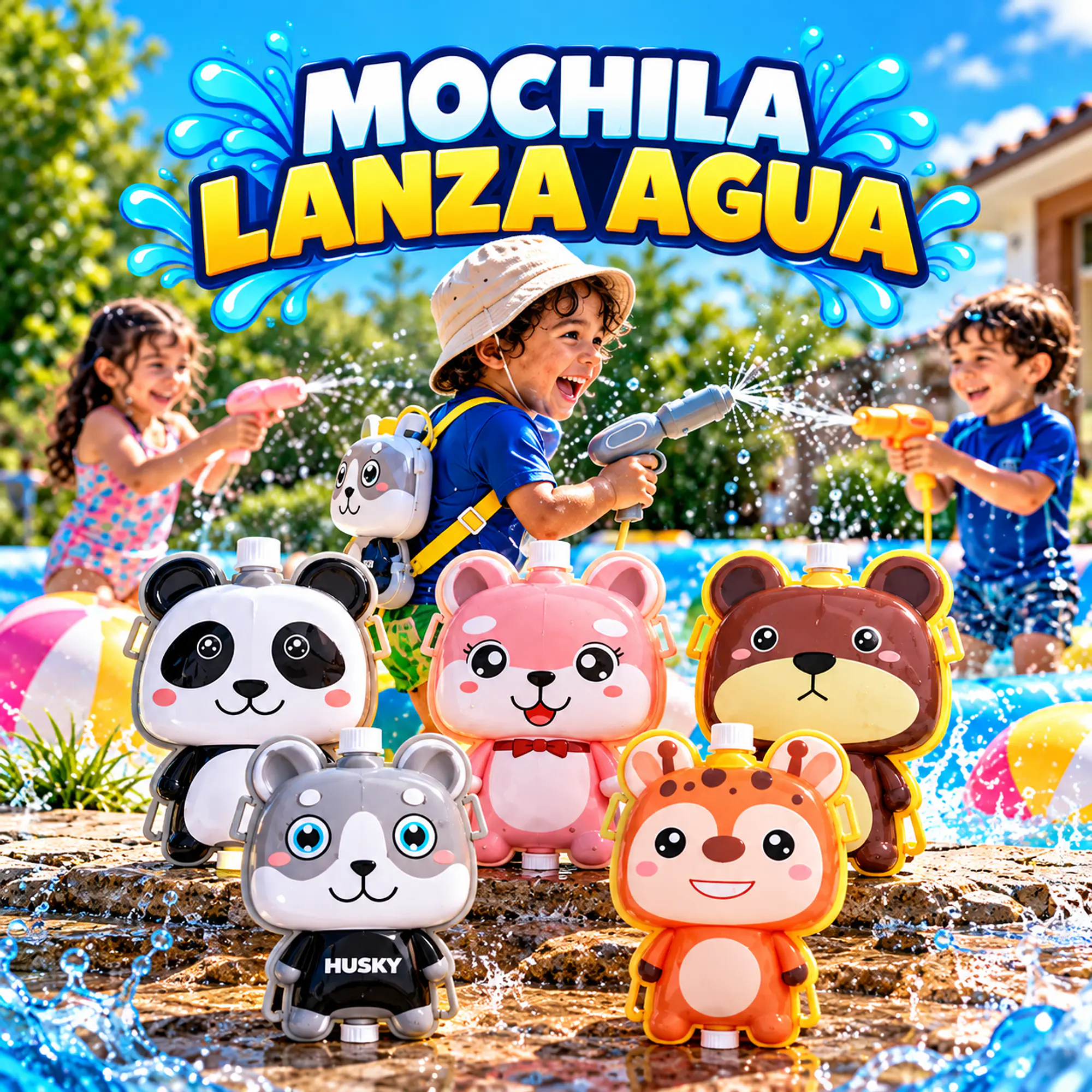 Mochila Lanza Agua para Niños con Pistola 1 Litro 1
