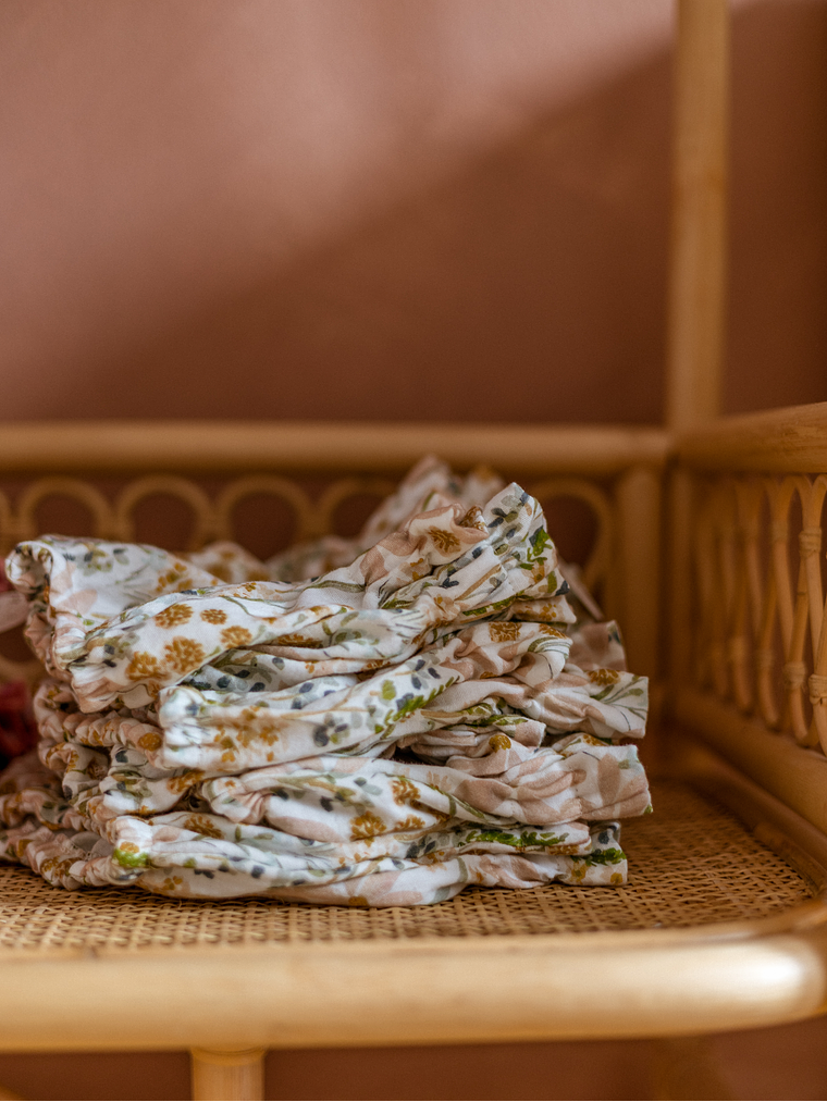 Tapa Fraldas Wavy Marfim Floral 6