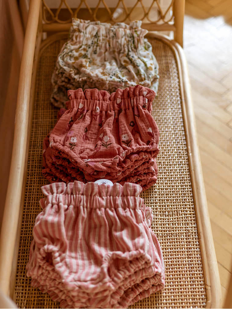 Tapa Fraldas Wavy Marfim Floral 8