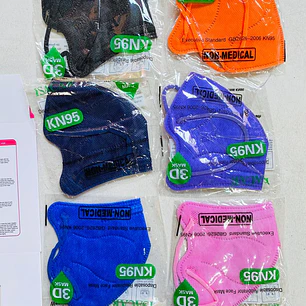 PAQ 10 PZ CUBREBOCA  KN95 DE COLORES INFANTIL 😷