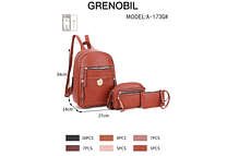COMBO MOCHILA VINIPIEL GRENOBIL GRENOBIL MODEL #A-173G