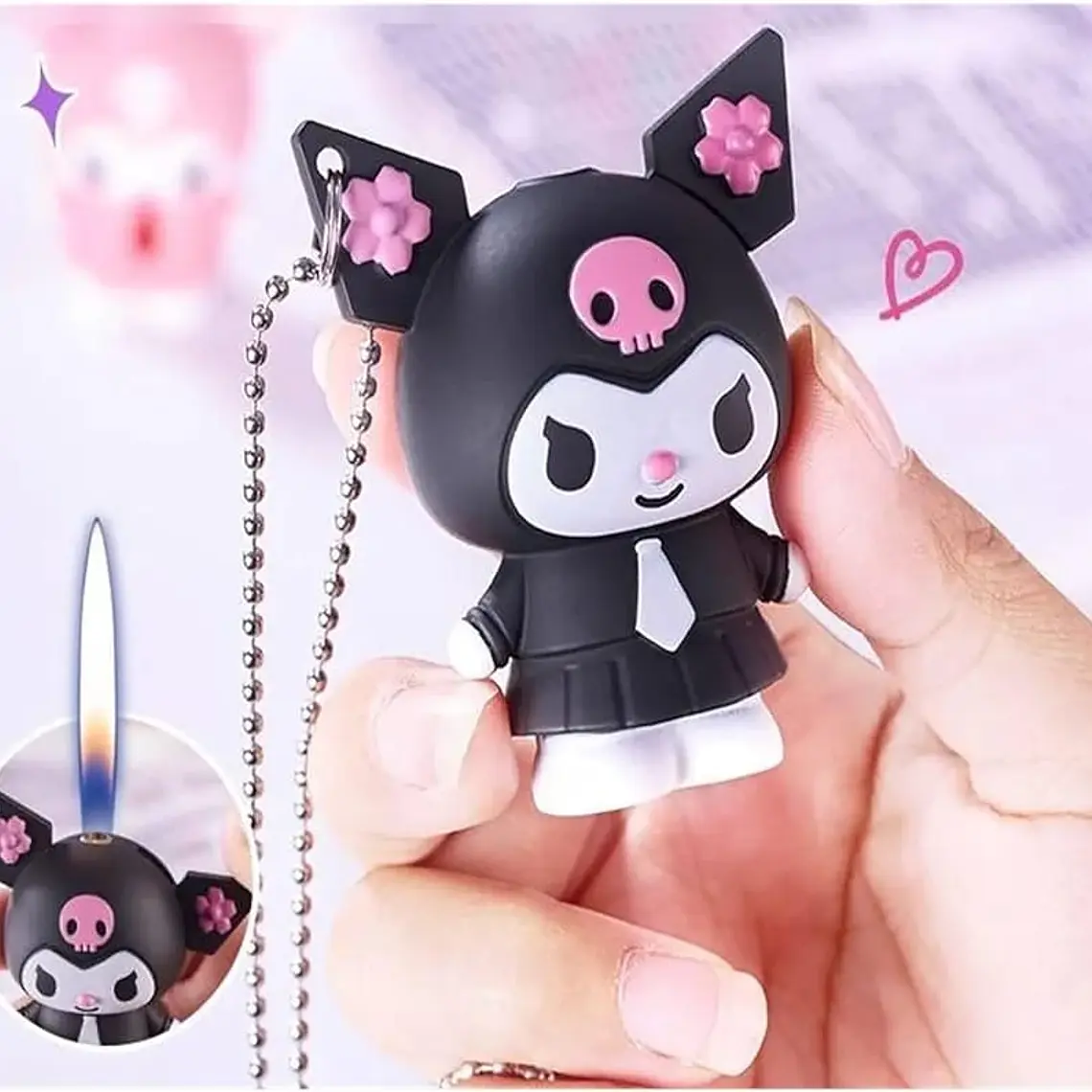 ENCENDEDOR KAWAII RECARGABLE DISEÑO KUROMI 7