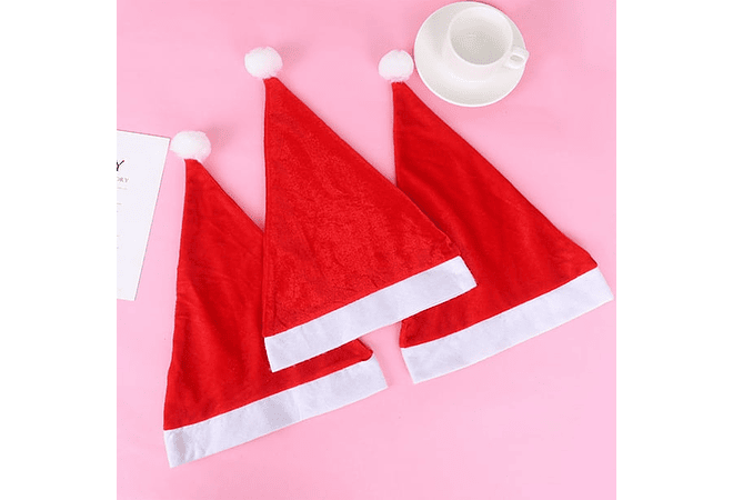 DOCENA  DE GORRO SANTA CLAUS LISOS MOD#YHMZ-03 REINGRESO 
