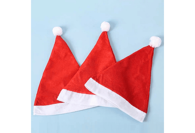 DOCENA  DE GORRO SANTA CLAUS LISOS MOD#YHMZ-03 REINGRESO 