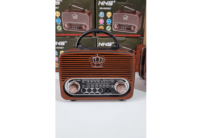 RADIO BOCINA CLÁSICO VITANGE CORONITA MOD #YX-0672 (COLOR ROJIZO NO FUNCIONA LA RADIO)
