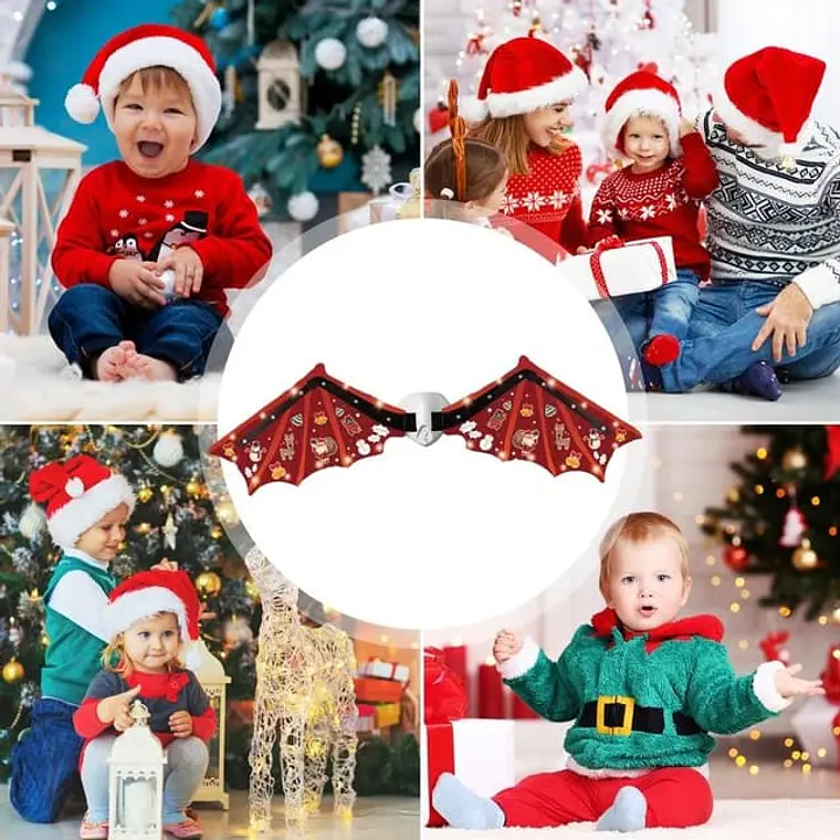 ¡OFERTA ! ALAS DE DRAGON ESTAMPADO NAVIDEÑO CON LUZ LED  MOD#949-120 4