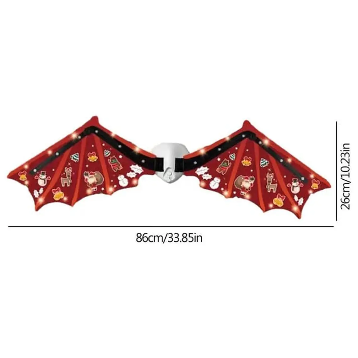 ¡OFERTA ! ALAS DE DRAGON ESTAMPADO NAVIDEÑO CON LUZ LED  MOD#949-120 5
