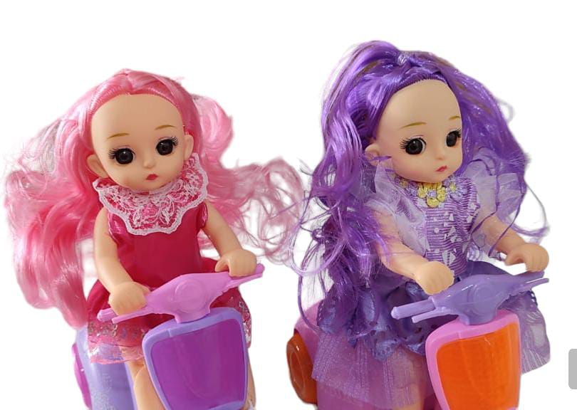 MUÑECA EN MOTONETA SCOOTER CON SONIDO Y LUZ LED MOD#3172