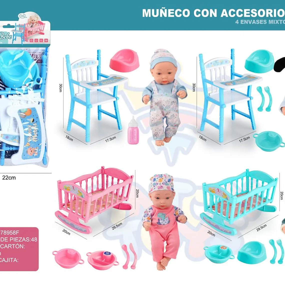 NENUCO AVENTURAS BEBÉ CON CUNA O SILLITA MOD#78958F(diseño al azar) 1