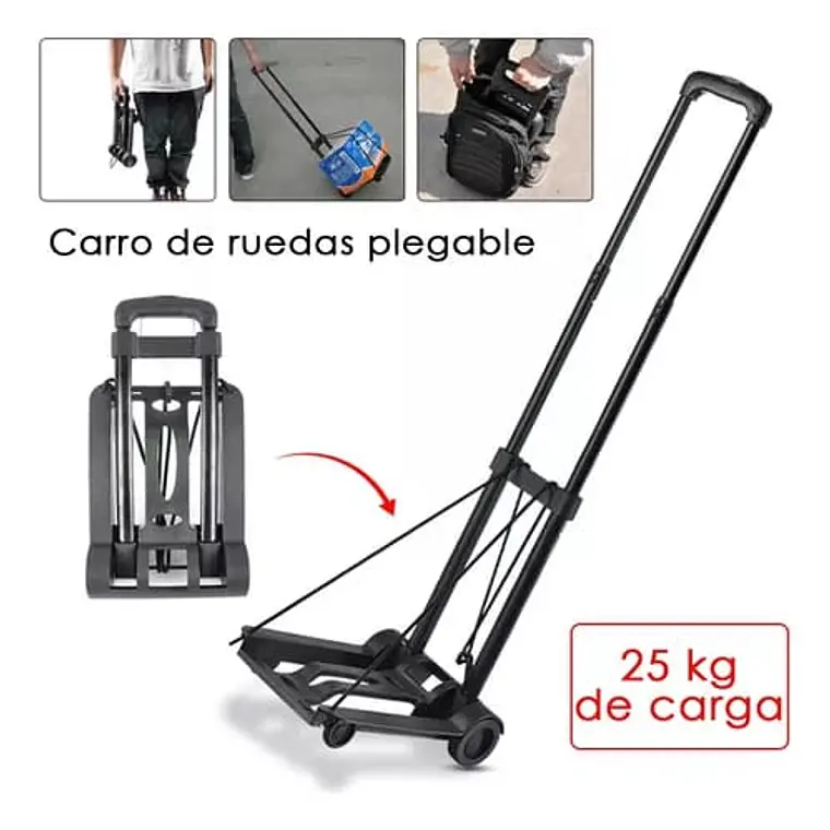 CARRO TIPO DIABLITO PLEGABLE DE  MANO  NEGRO MOD#703 3
