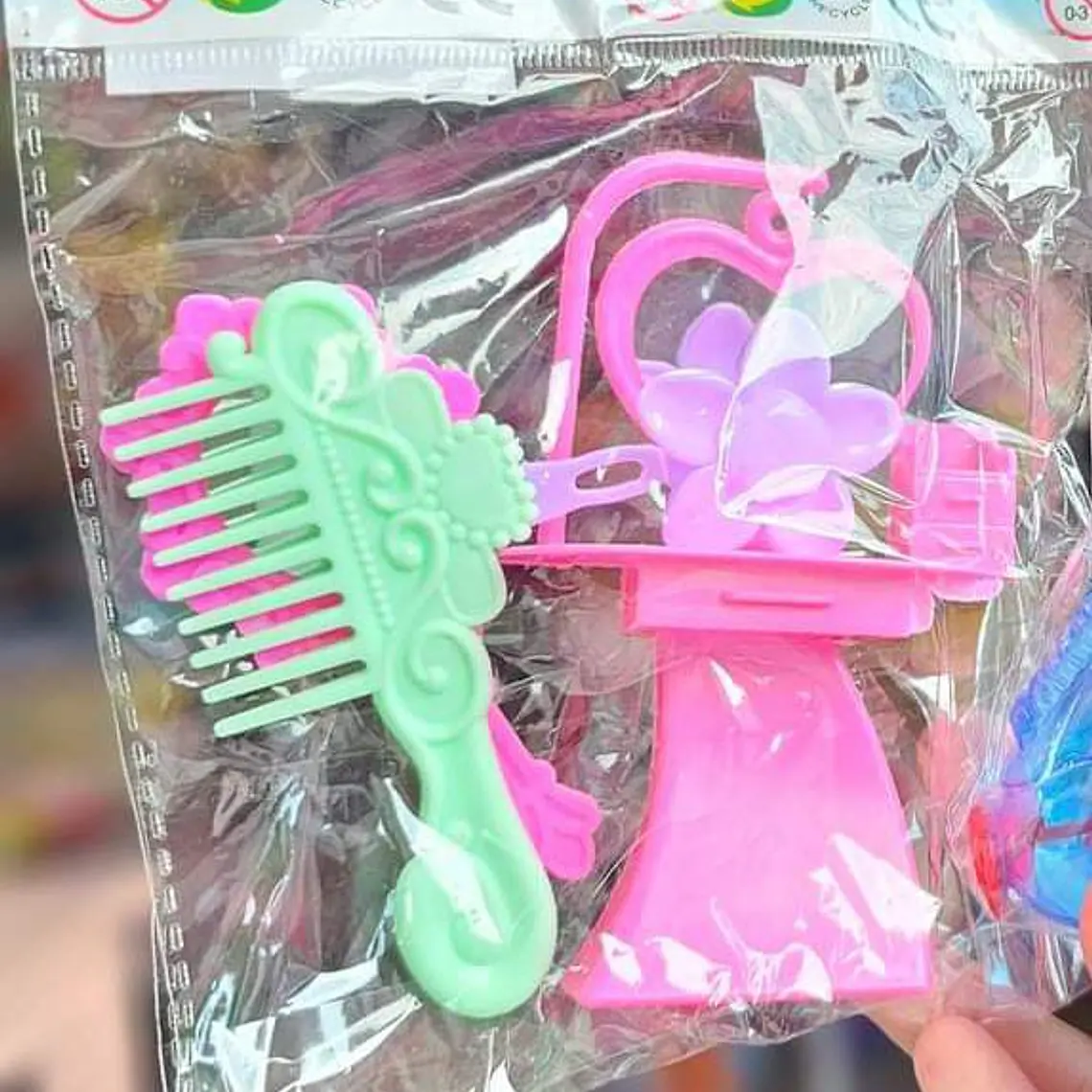 PAQ 10 BOLSITAS DE ACCESORIOS PARA EL CABELLO PARA MUÑECAS MOD#0T38- 5