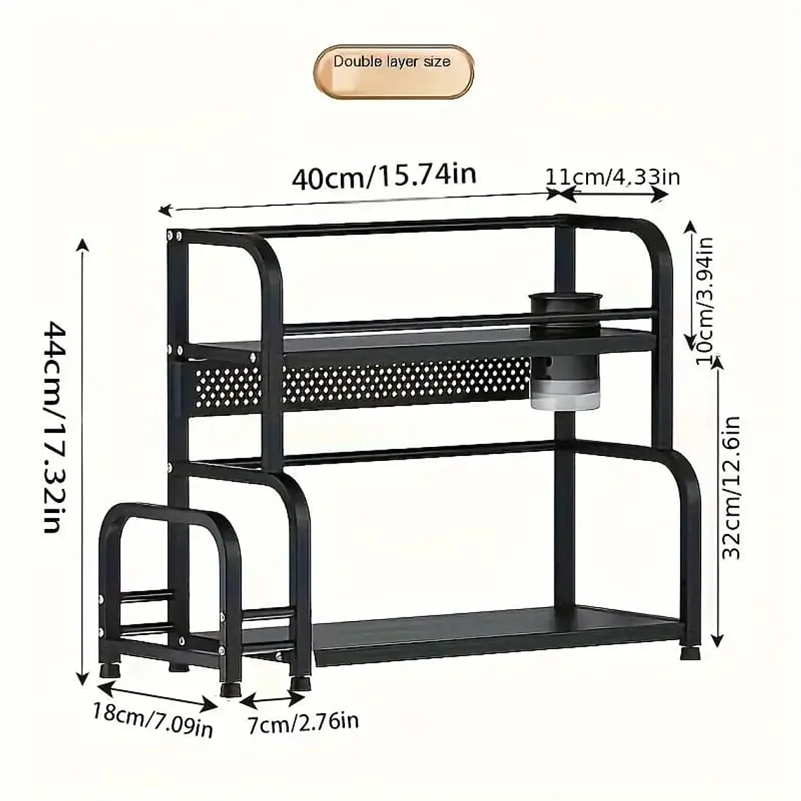 REJILLA PARA CONDIMENTOS DE COCINA  2 NIVELES SEASONING RACK MOD #A 3