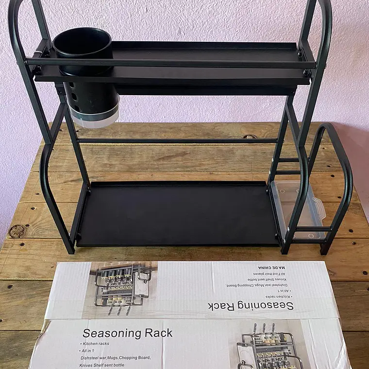 REJILLA PARA CONDIMENTOS DE COCINA  2 NIVELES SEASONING RACK MOD #A 8