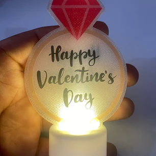  VELA DE SAN VALENTÍN CON LUZ LED MOD#LAV