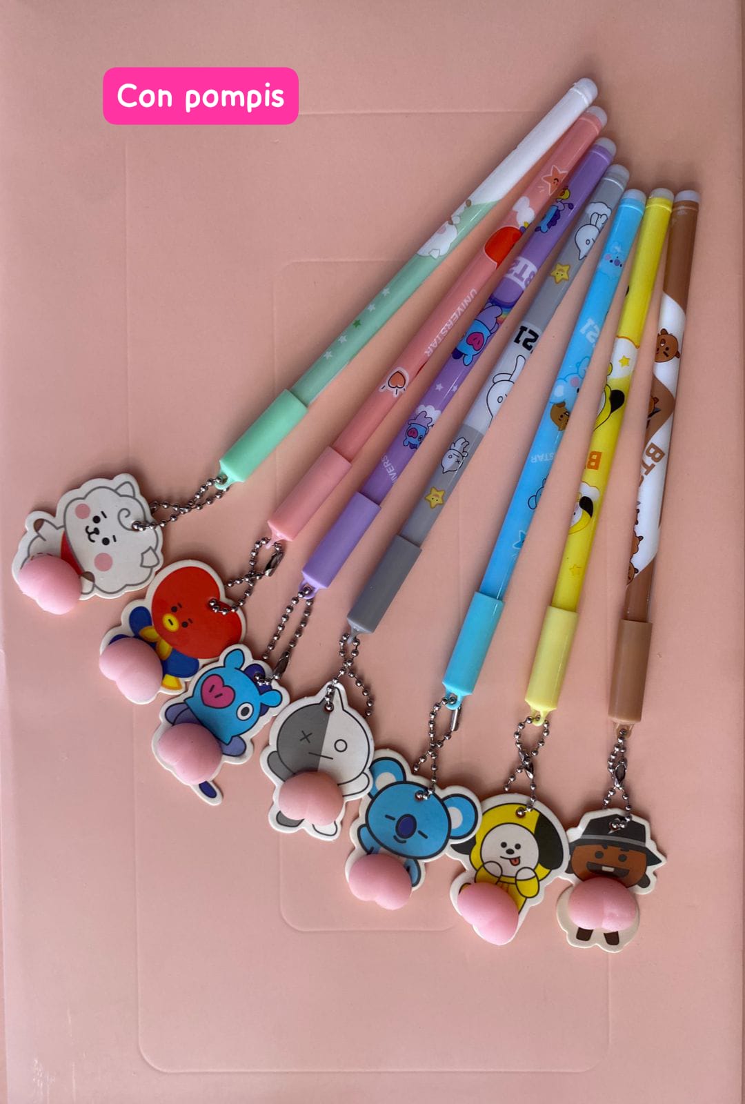 DOCENA DE LAPICEROS BTS EN CAJITA TRANSPARENTE