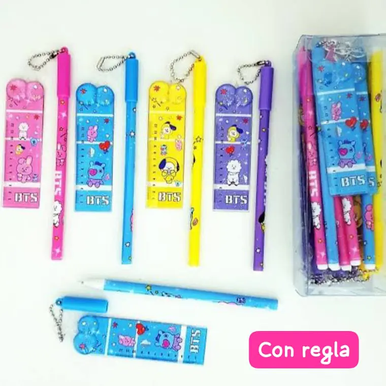DOCENA DE LAPICEROS BTS EN CAJITA TRANSPARENTE 2