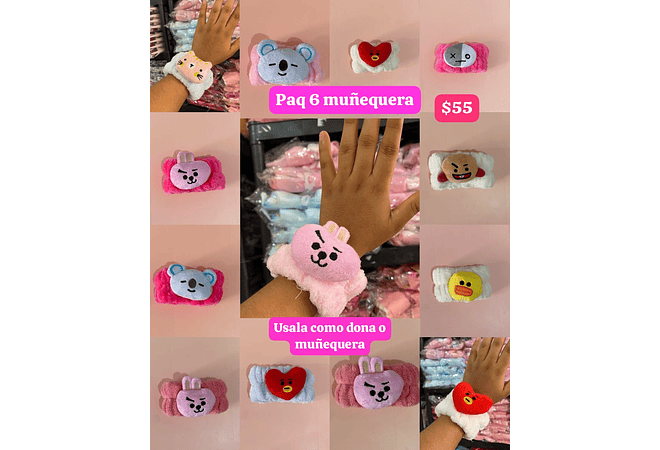 PAQ.6 PIEZAS DE MUÑEQUERAS BTS- COPIAR