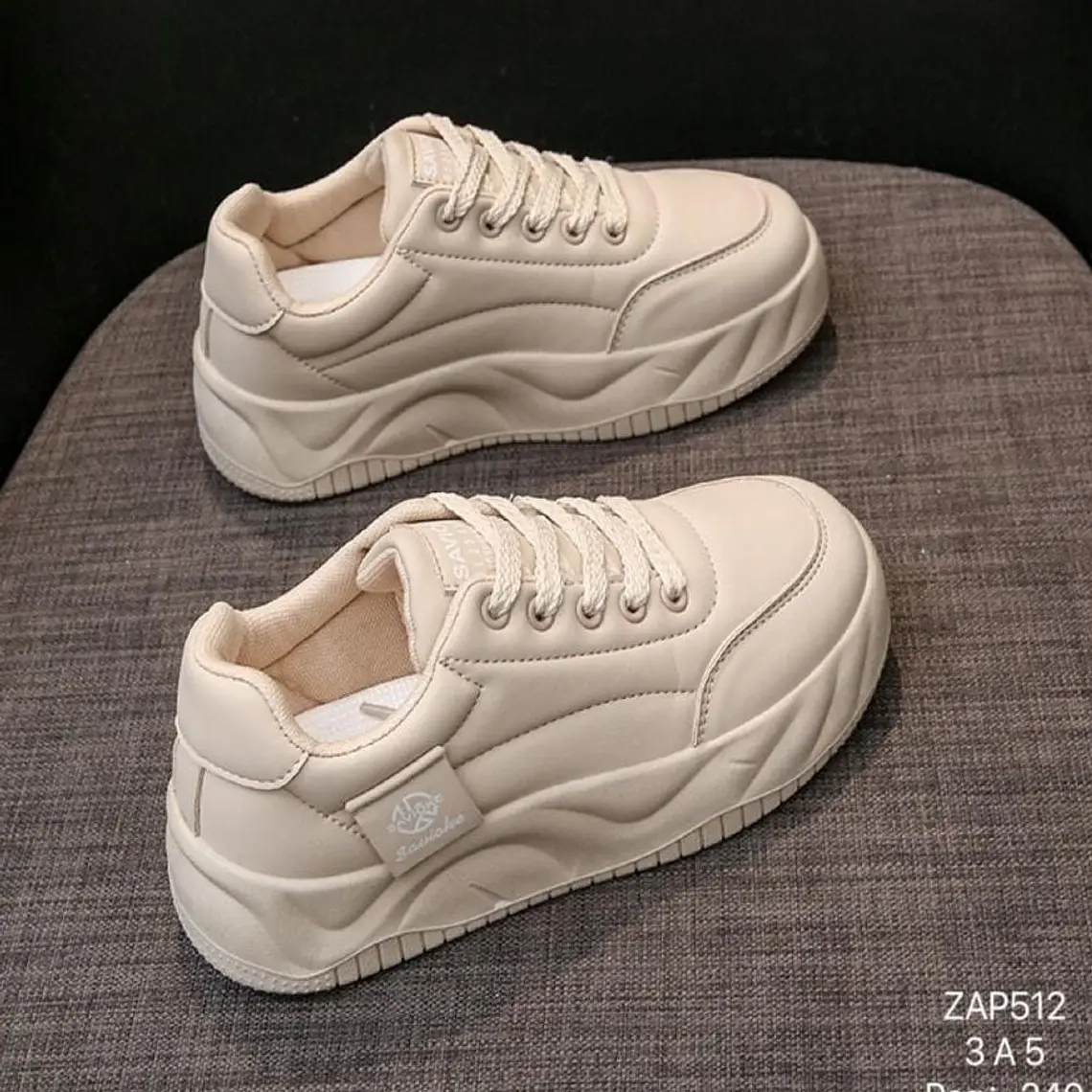 TENIS JUVENILES ESTILO KOREANO COLOR KAKHI MOD #P512 1