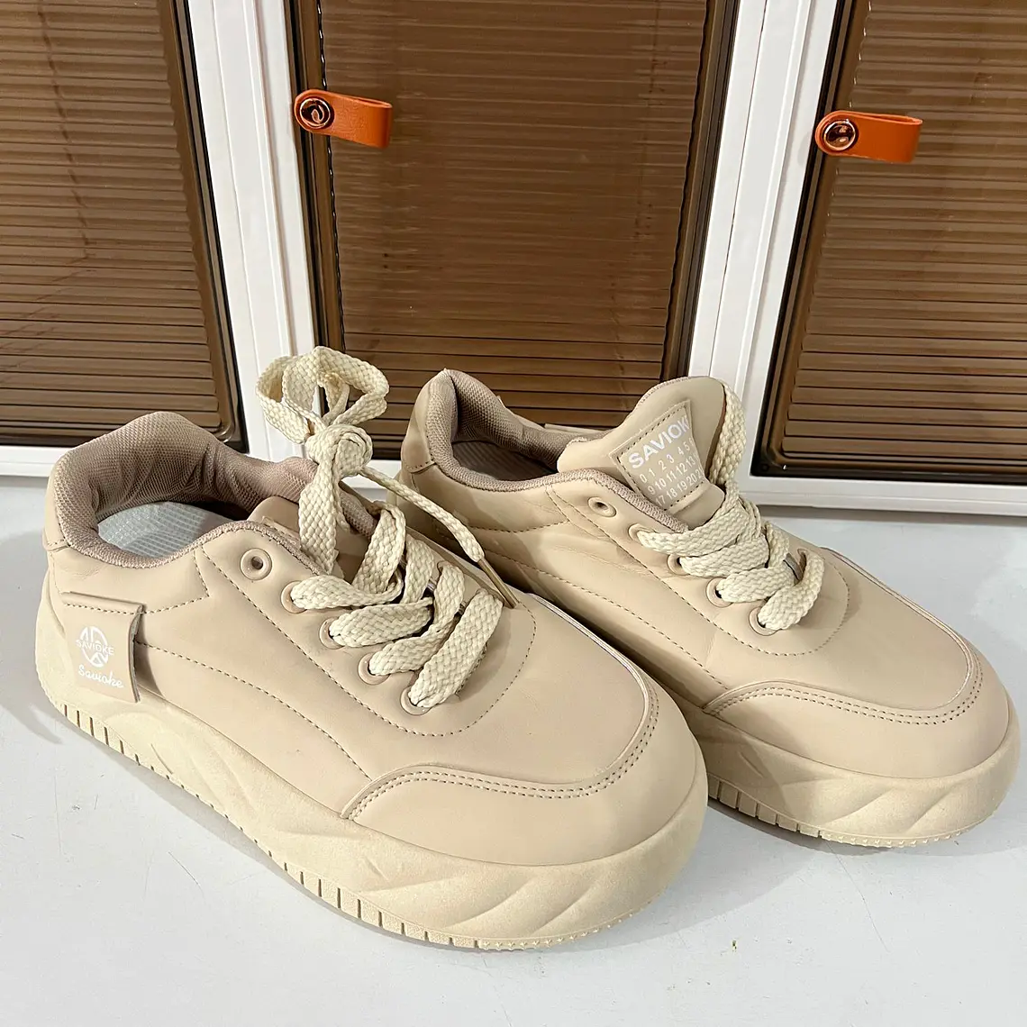 TENIS JUVENILES ESTILO KOREANO COLOR KAKHI MOD #P512 4