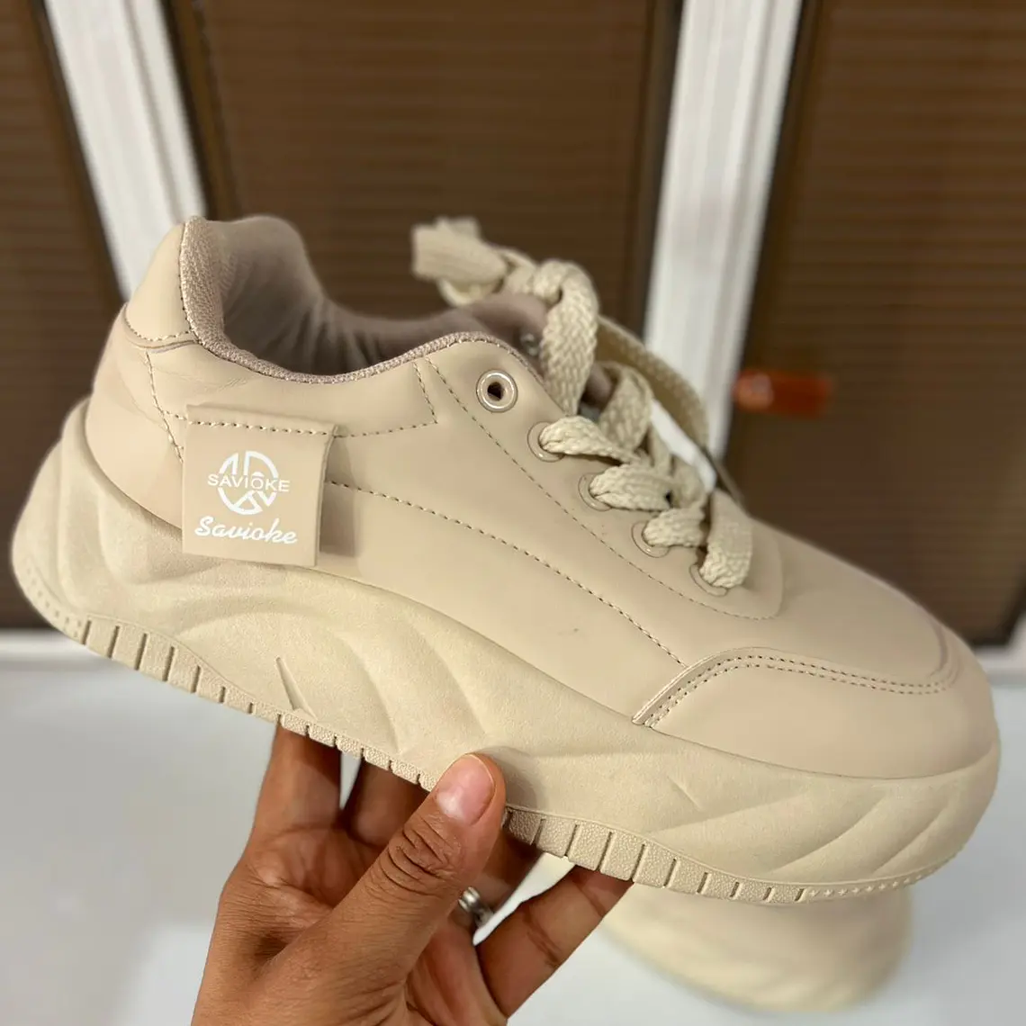 TENIS JUVENILES ESTILO KOREANO COLOR KAKHI MOD #P512 5