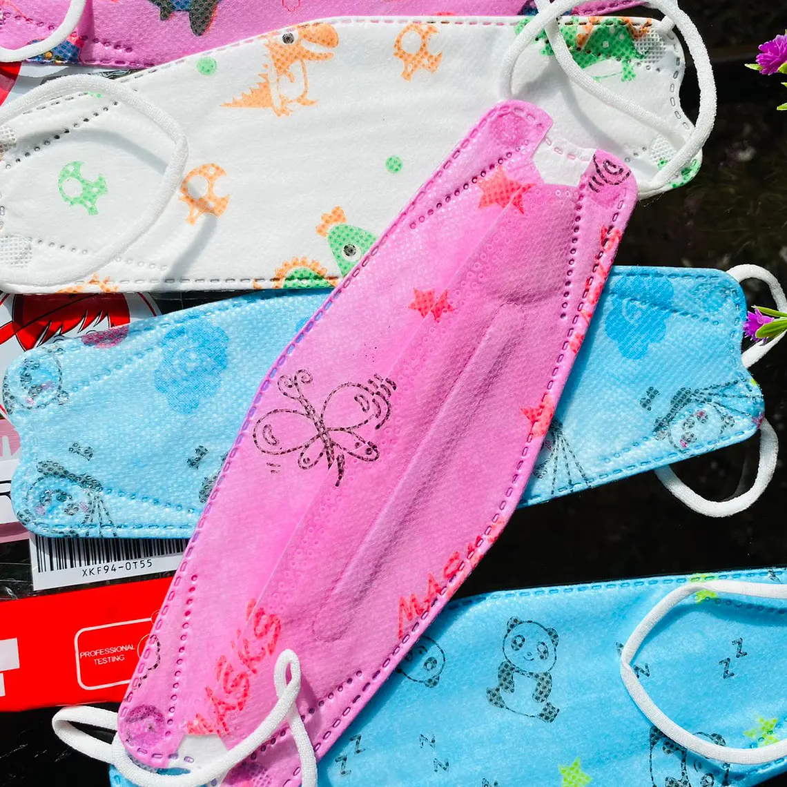 PAQ 10 CUBREBOCAS KF ESTAMPADOS PARA NIÑOS 3