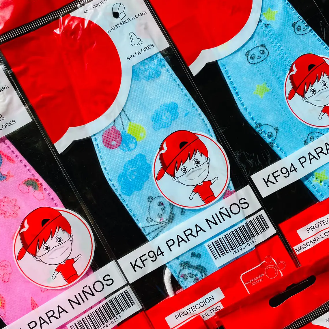 PAQ 10 CUBREBOCAS KF ESTAMPADOS PARA NIÑOS 4