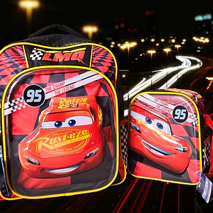 COMBO MOCHILA PRIMARIA CON LONCHERA ORIGINAL RUZ CARS MOD#4605