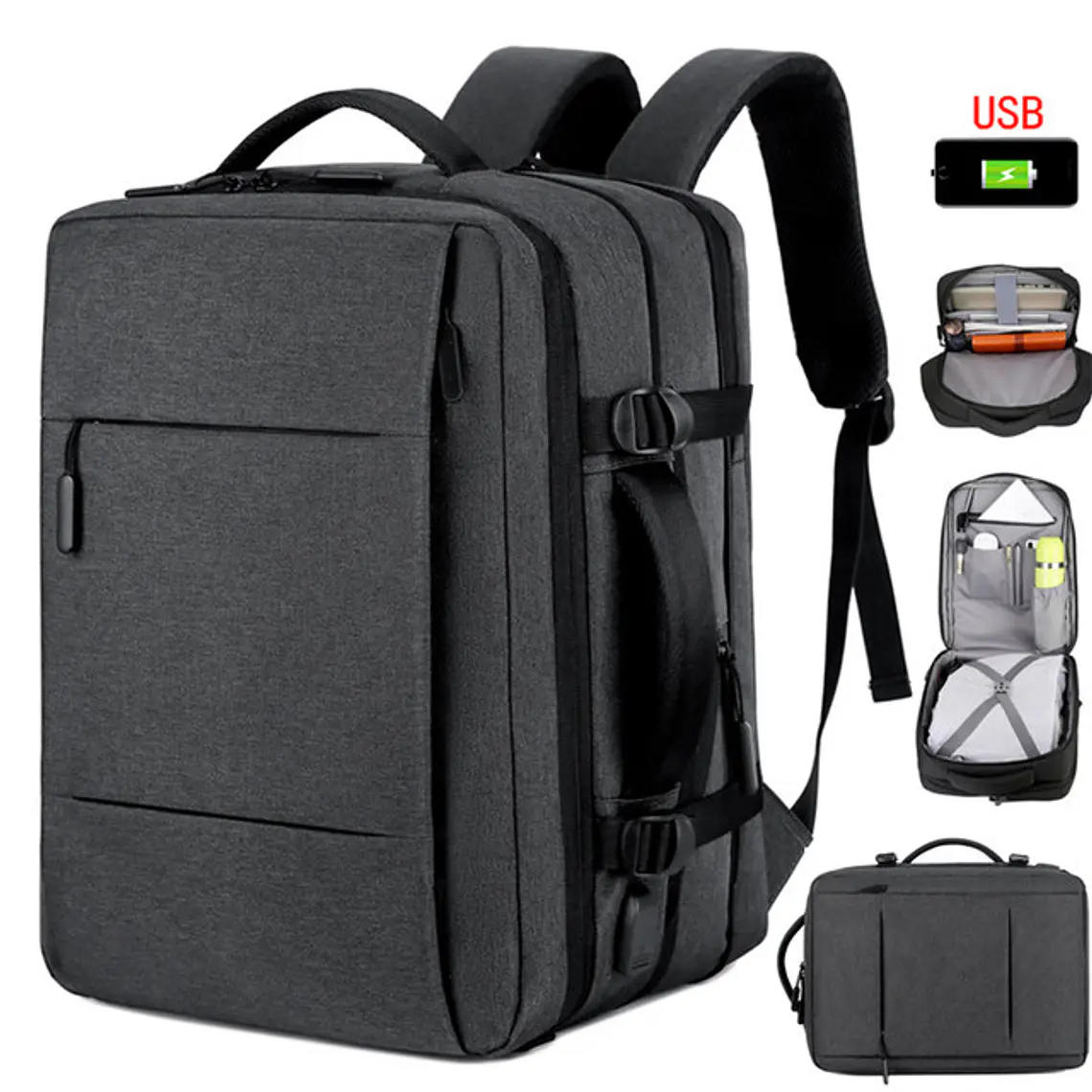 MOCHILA-MALETA EXPANDIBLE PARA CABALLERO PREMIUM MOD #3011 1