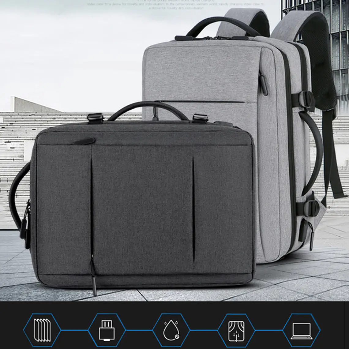 MOCHILA-MALETA EXPANDIBLE PARA CABALLERO PREMIUM MOD #3011 4
