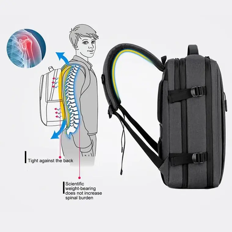 MOCHILA-MALETA EXPANDIBLE PARA CABALLERO PREMIUM MOD #3011 10