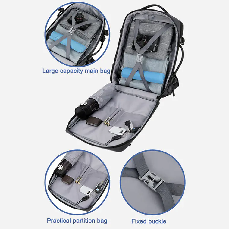 MOCHILA-MALETA EXPANDIBLE PARA CABALLERO PREMIUM MOD #3011 13