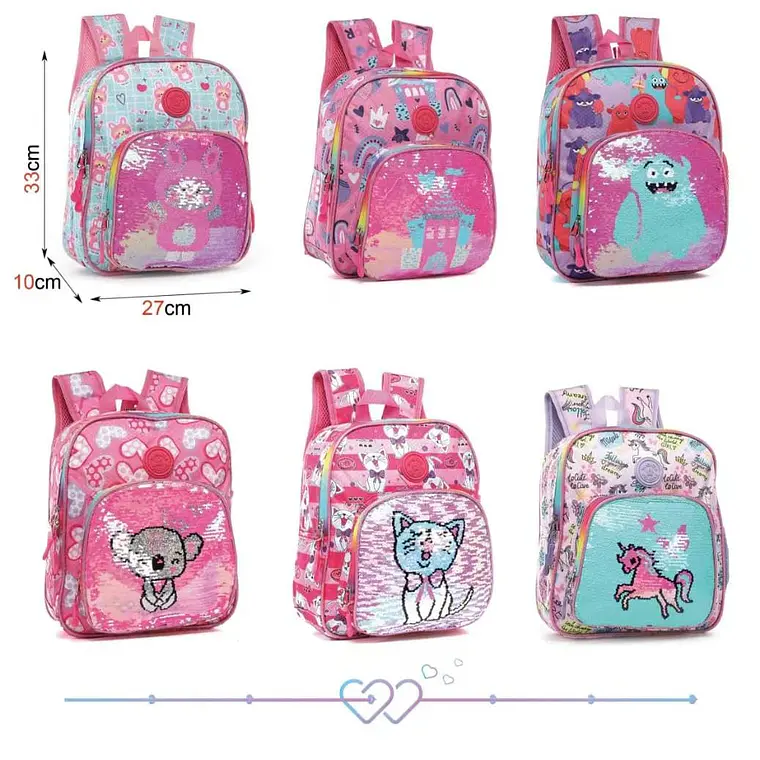 MOCHILA PARA PREESCOLAR TRENDY STRA PARA NIÑOS CON LENTEJUELAS REVERSIBLE MOD#30202b 4