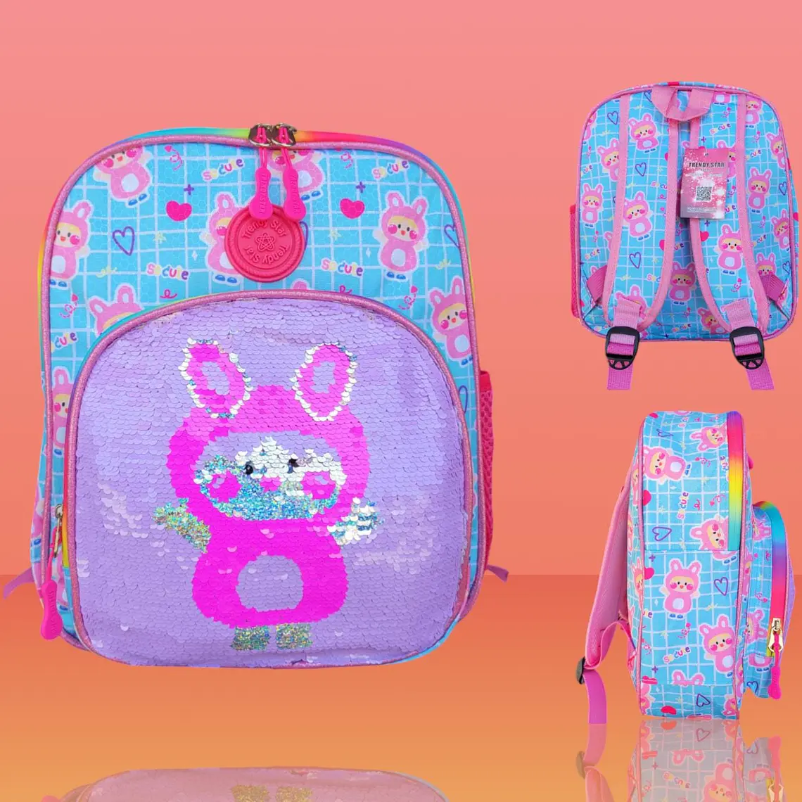 MOCHILA PARA PREESCOLAR TRENDY STRA PARA NIÑOS CON LENTEJUELAS REVERSIBLE MOD#30202b 6