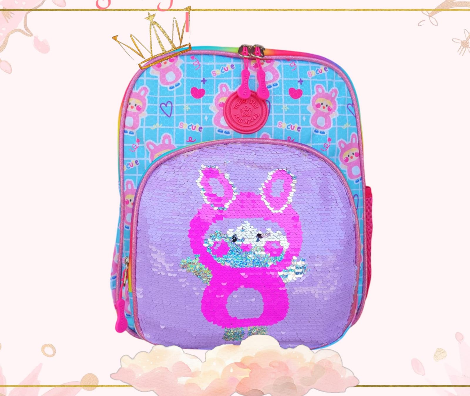 MOCHILA PARA PREESCOLAR TRENDY STRA PARA NIÑOS CON LENTEJUELAS REVERSIBLE MOD#30202b