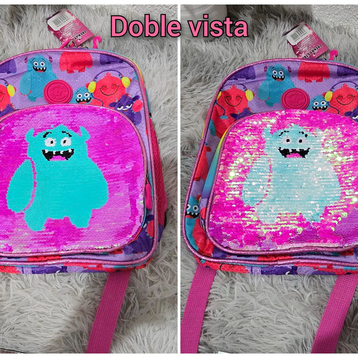 MOCHILA PARA PREESCOLAR TRENDY STRA PARA NIÑOS CON LENTEJUELAS REVERSIBLE MOD#30202b 8