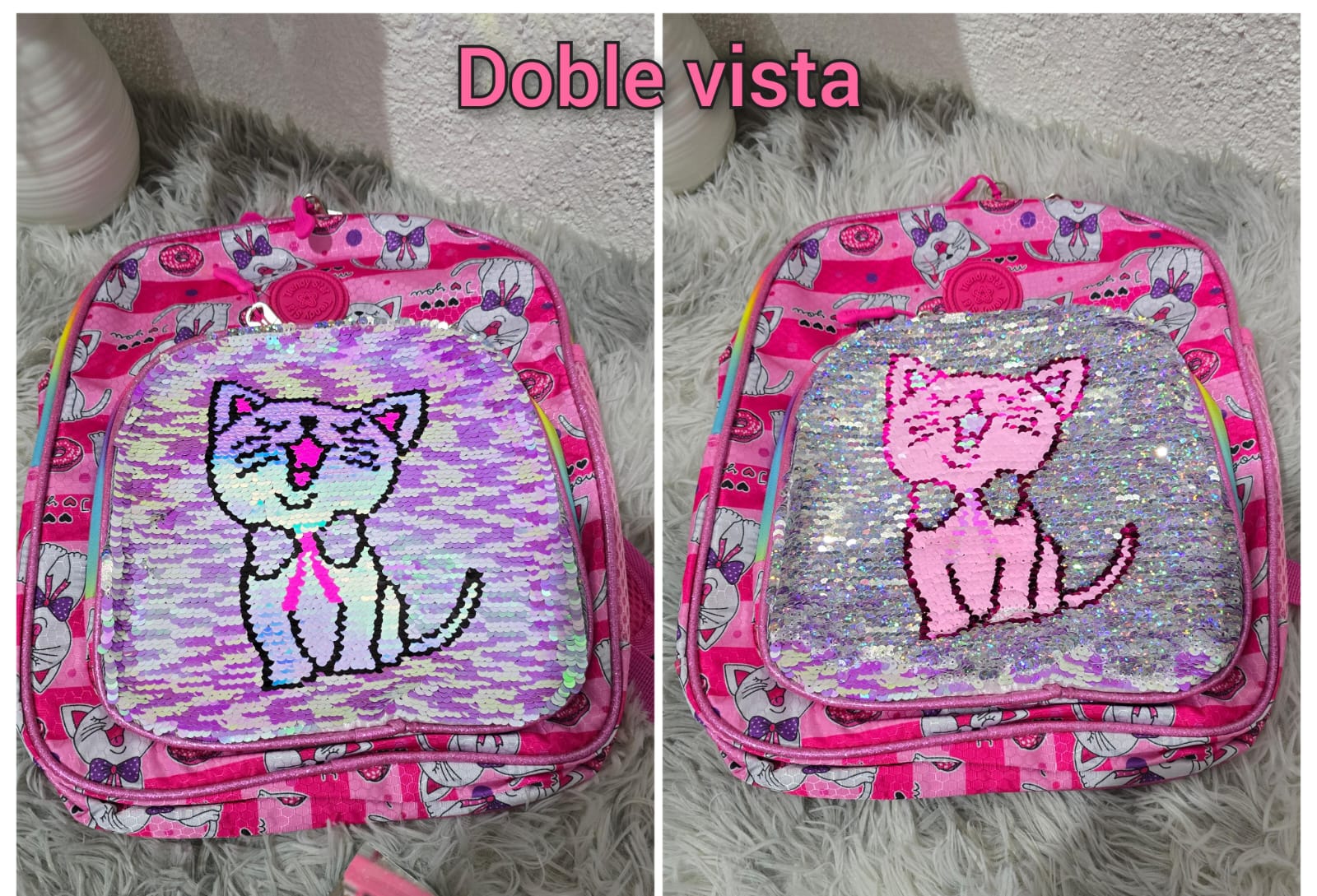 MOCHILA PARA PREESCOLAR TRENDY STRA PARA NIÑOS CON LENTEJUELAS REVERSIBLE MOD#30202b