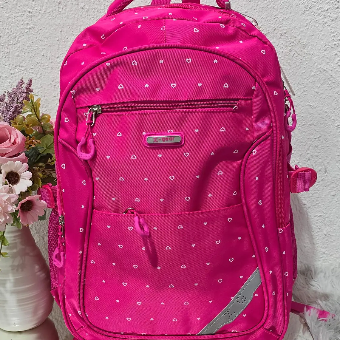 MOCHILA ORIGINAL ESTAMPADO CORAZÓNES MOD#XF179 1