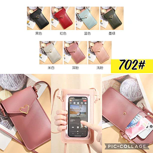 PAQ DE 6 BOLSITAS PORTA CELULAR MOD# 702( 2 NEGRAS)