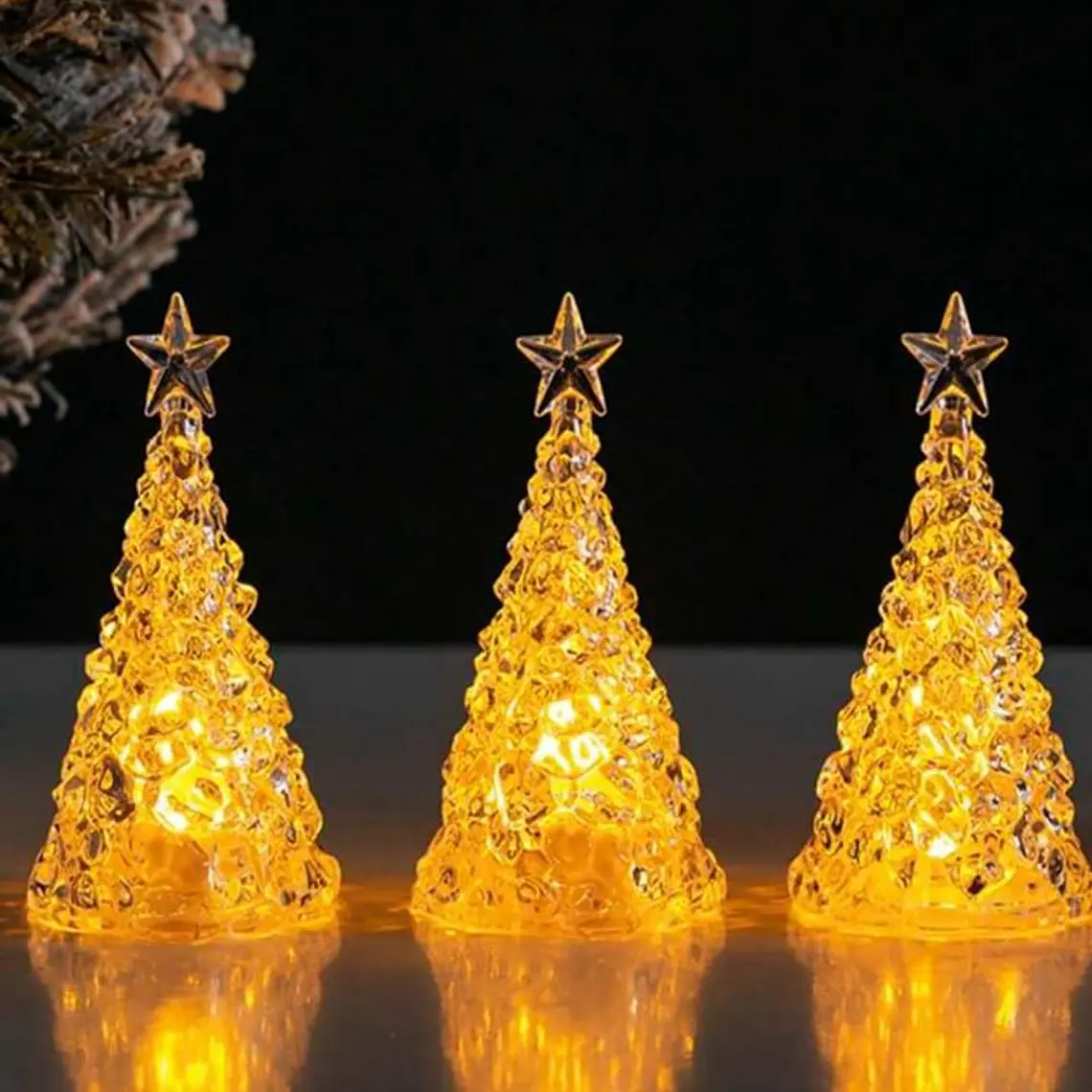 DOCENA DE PINOS CON LUZ LED CÁLIDA MOD#SDS-02 2