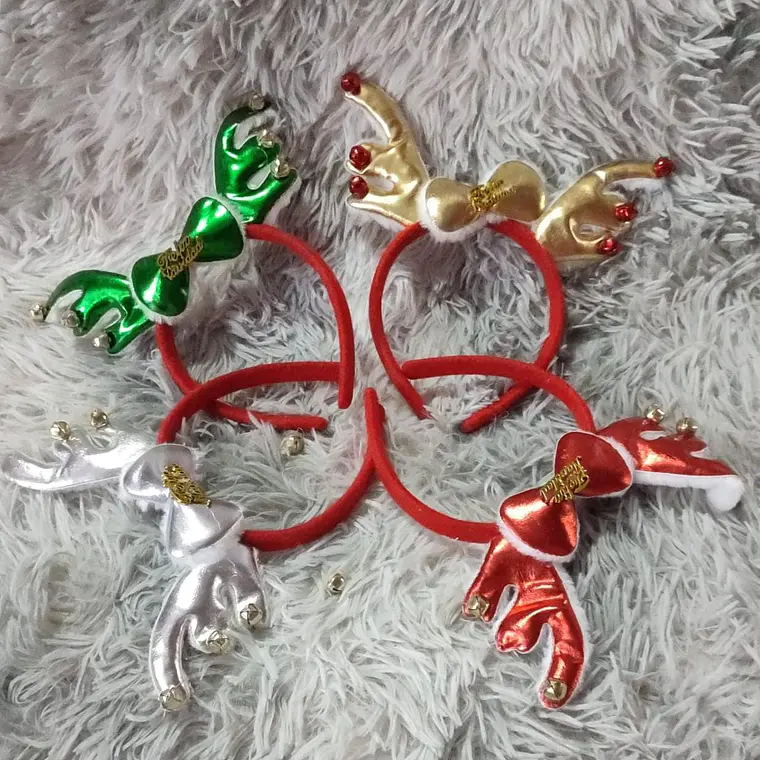 DOCENA DE DIADEMAS CUERNO RENOS FELIZ NAVIDAD MOD# YH09F5 1