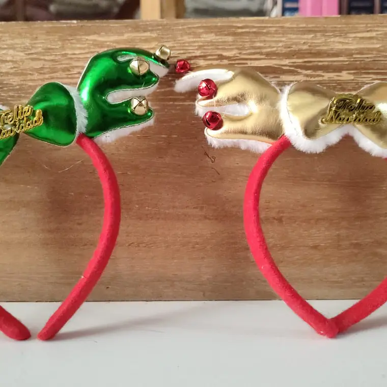 DOCENA DE DIADEMAS CUERNO RENOS FELIZ NAVIDAD MOD# YH09F5 2