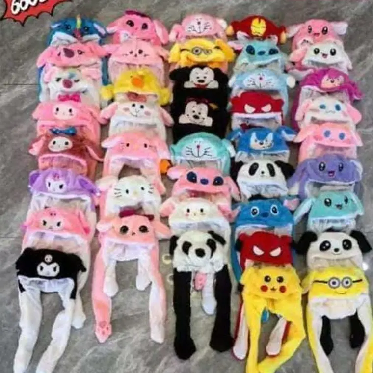 GORRO DE PELUCHE CON  OREJITAS MOVIBLES Y LUZ LED MOD#6601 (LOS TONOS Y EL DISEÑO PUEDEN VARIAR) 3